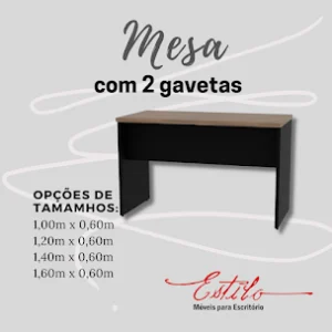 Mesa com 2 gavetas