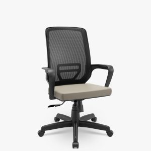 Cadeira Giratória Adrix com braços fixos.