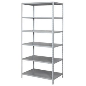 Estante de aço com 6 prateleiras com reforço.